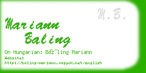 mariann baling business card
